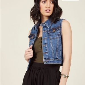 Modcloth denim vest 4X out of package unused